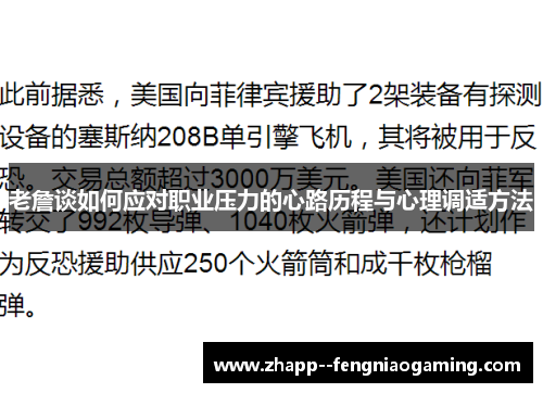 老詹谈如何应对职业压力的心路历程与心理调适方法 老詹谈如何应对职业压力的心路历程与心理调适方法